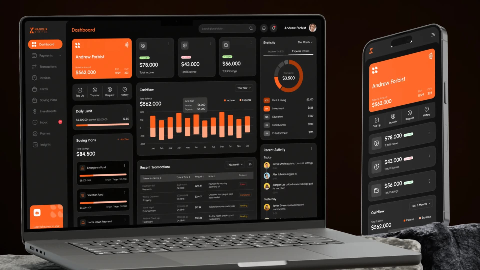 Intuitive Dashboard & App Interface Design